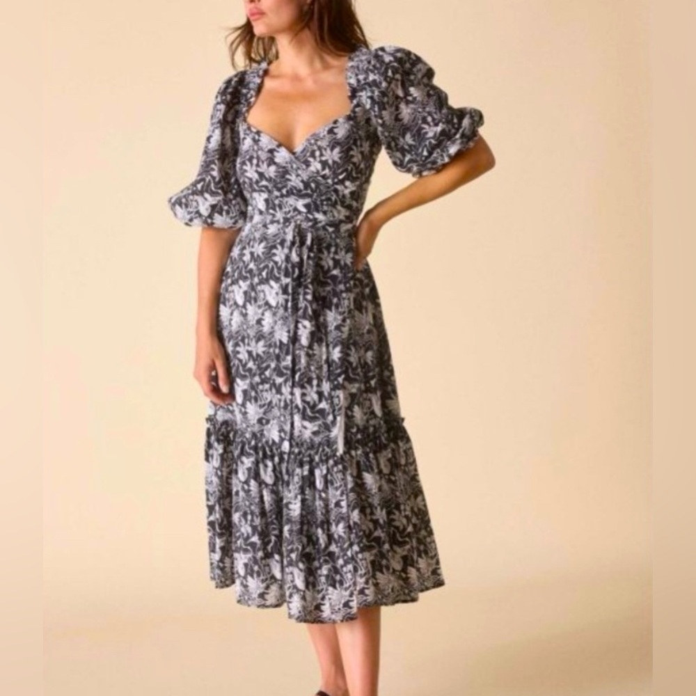 NWT St. Roche Sustainable Floral Wrap Dress - Picture 3 of 12